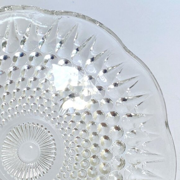 1960s Anchor Hocking Clear Glass Teardrop Hobnail Three Footed Bowl Dish Vintage - Picture 5 of 7